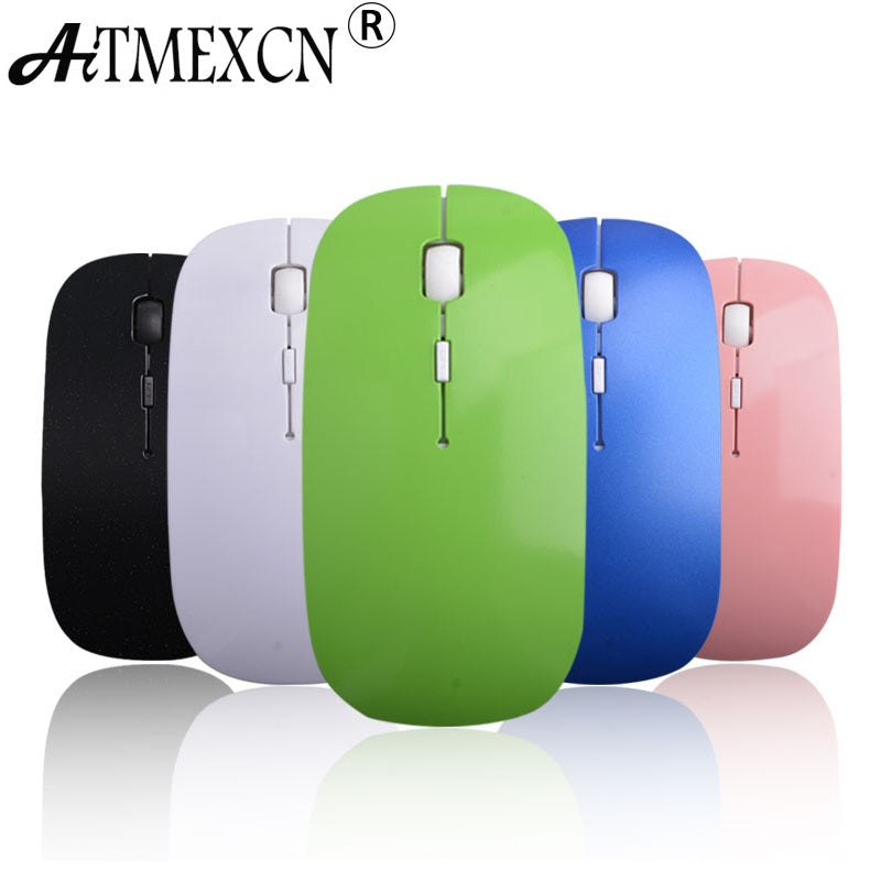 Aitmexcn Ultrathin Wireless Mouse 2.4ghz Optical Computer Gaming Mouse Laser with USB Receiver Mause for laptop Macbook Mac Mice