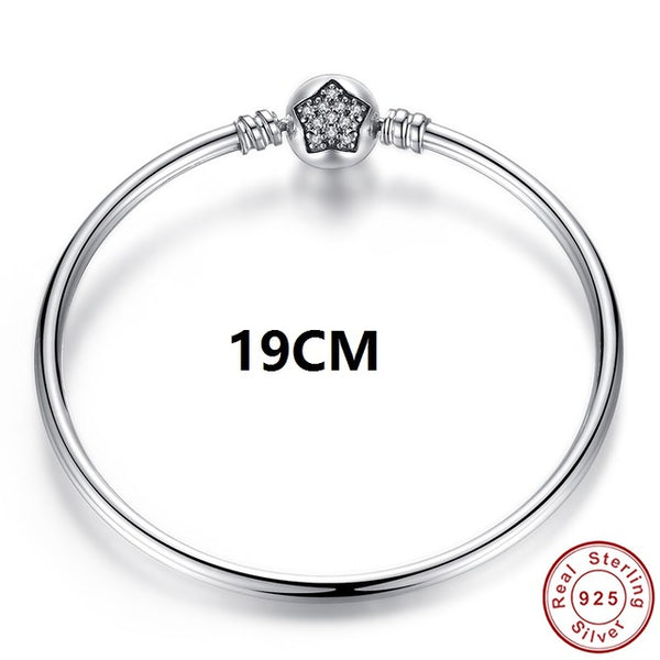 Luxury 100% 925 Sterling Silver Charm Chain Fit Original Bracelet for Women Authentic Jewelry Pulseira Gift XCHS902