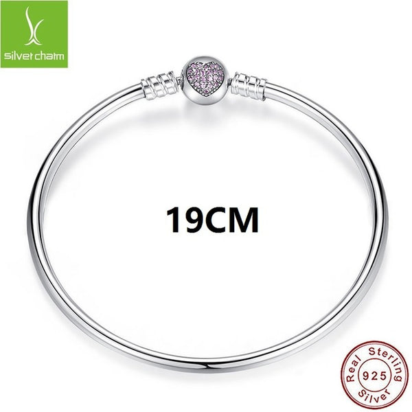 Luxury 100% 925 Sterling Silver Charm Chain Fit Original Bracelet for Women Authentic Jewelry Pulseira Gift XCHS902