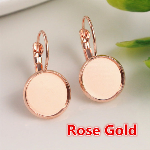 12mm 10pcs Classic Color Series French Lever Back Earrings Blank/Base,fit 12MM glass cabochons,buttons;earring bezels