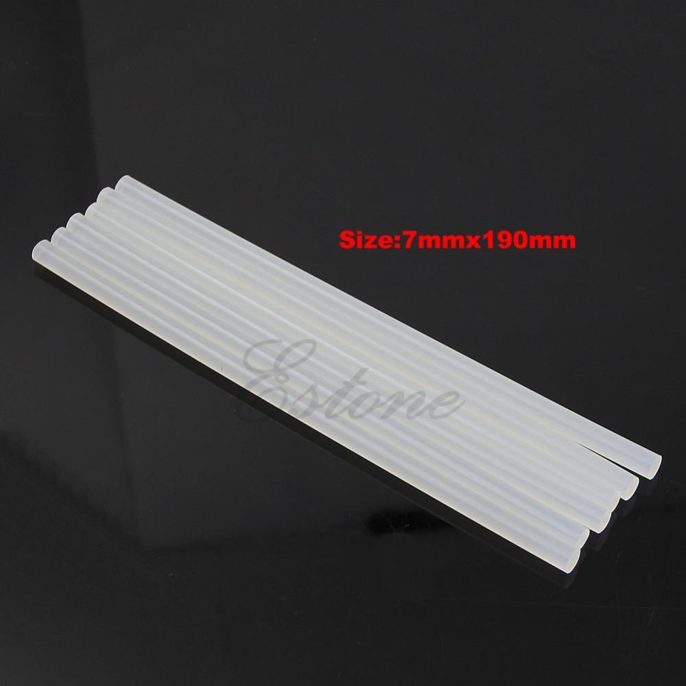 F85 New Hot 6Pcs 7mm Hot Melt Glue Sticks For Electric Glue Gun Craft Album Repair
