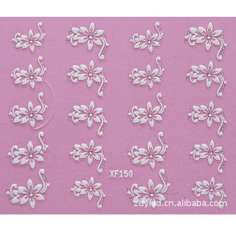 3D DIY flower design Water Transfer Nails Art Sticker decals lady women manicure tools Nail Wraps Decals wholesale