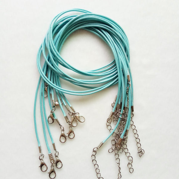 5 PCS/lot 1.5 mm Leather Chains Necklaces Bracelet Pendant Charms With Lobster Clasp DIY Jewelry Findings String Cord Necklace
