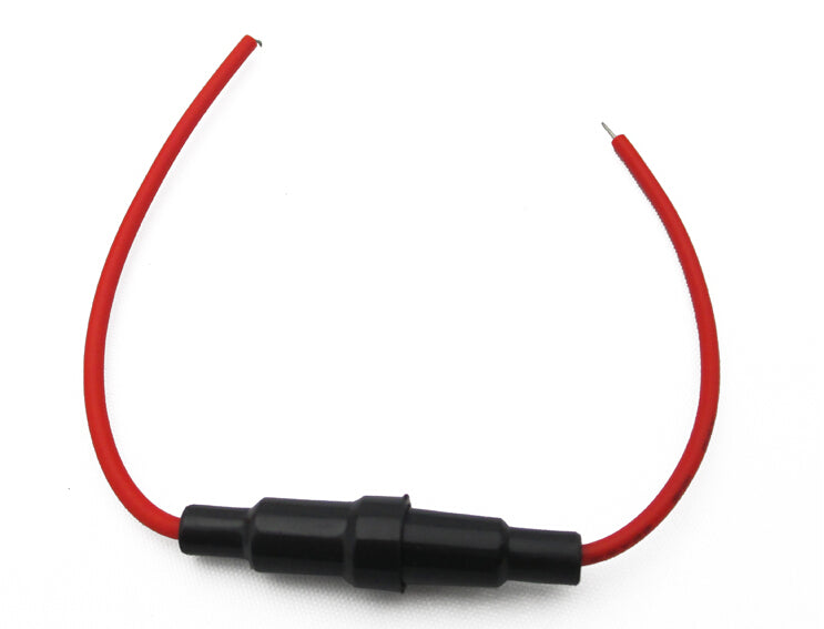 10pcs 5*20mm Glass fuse holder Screw Type 5X20mm with 22 AWG Wire Cable 250V 5*20 Glass fuse tube fuse casing Free shipping