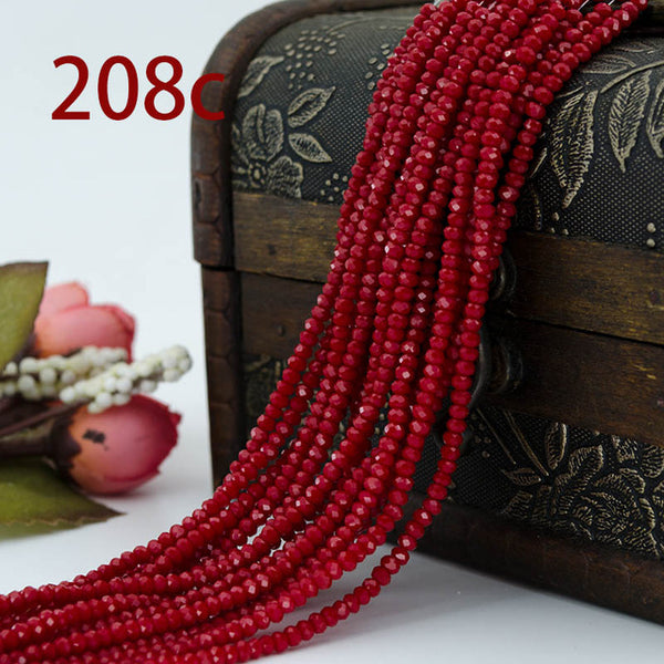 Free shipping multi color 2mm 195PCS Bicone crystal beads Cut Faceted Round Glass Beads,bracelet necklace Jewelry Making DIY