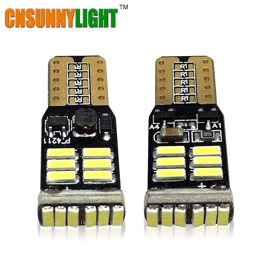 CNSUNNYLIGHT Top Quality T10 w5w LED White High Power Car Reverse Bulbs Fog DRL Lamp Interior Light 168 194 Error Free 12V 24V