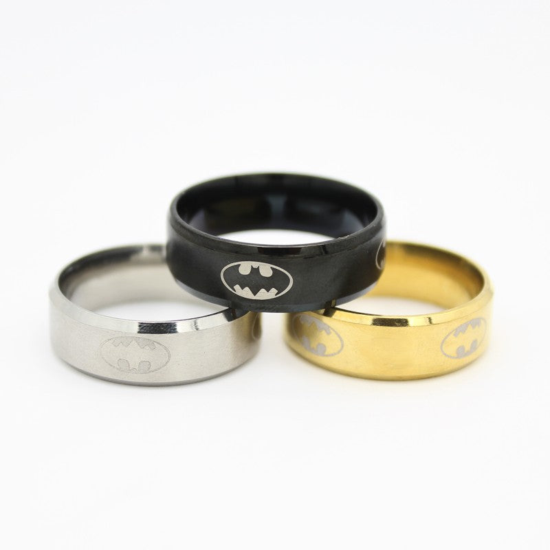 The Hobbit Stainless Steel Jewelry Rings BatMan women's trendy Black Golden Silver Ring CBRL All website the lowest price