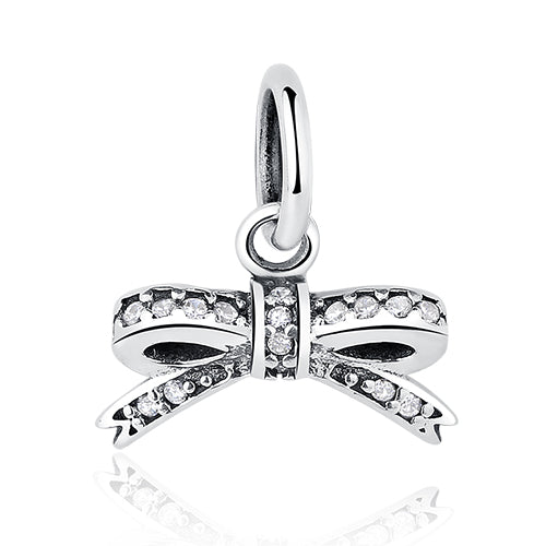 DIY Silver Charm Fit Original Pandora Bracelet Beads 925 Sterling Silver Love Dangle Charm Crystal Heart ,Flower,Tower,Tree Bead