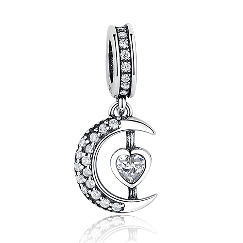 DIY Silver Charm Fit Original Pandora Bracelet Beads 925 Sterling Silver Love Dangle Charm Crystal Heart ,Flower,Tower,Tree Bead