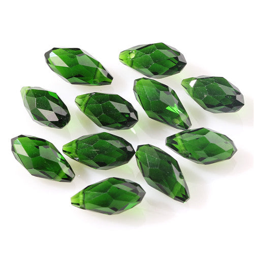 Austria AAA Mala Hole Glass Bead For Jewelry Making Bracelet DIY 6*12MM Pretty Shiny Briolette Crystal Bead Set Wholesale Z001