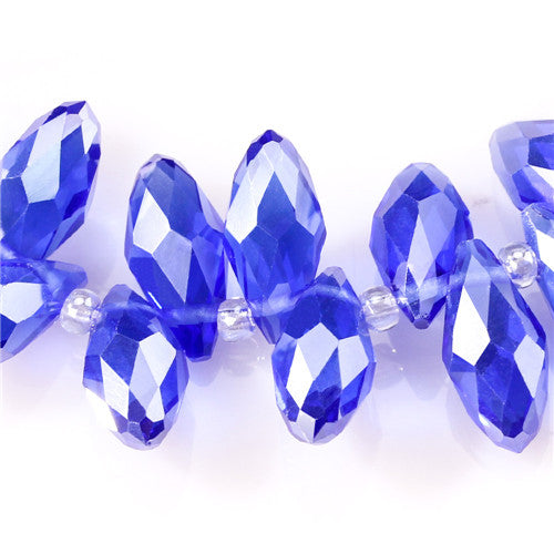 Austria AAA Mala Hole Glass Bead For Jewelry Making Bracelet DIY 6*12MM Pretty Shiny Briolette Crystal Bead Set Wholesale Z001