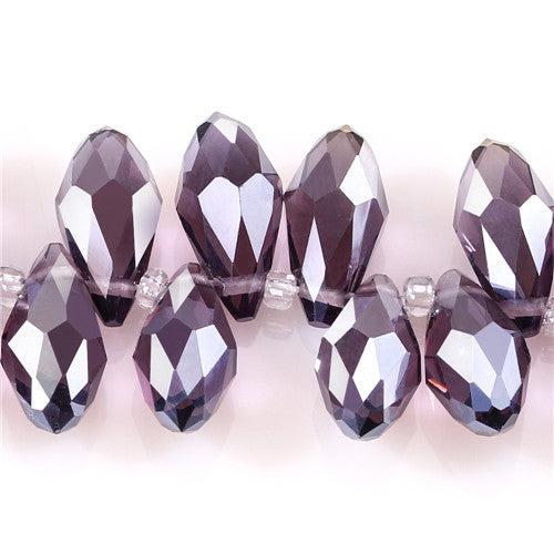 Austria AAA Mala Hole Glass Bead For Jewelry Making Bracelet DIY 6*12MM Pretty Shiny Briolette Crystal Bead Set Wholesale Z001