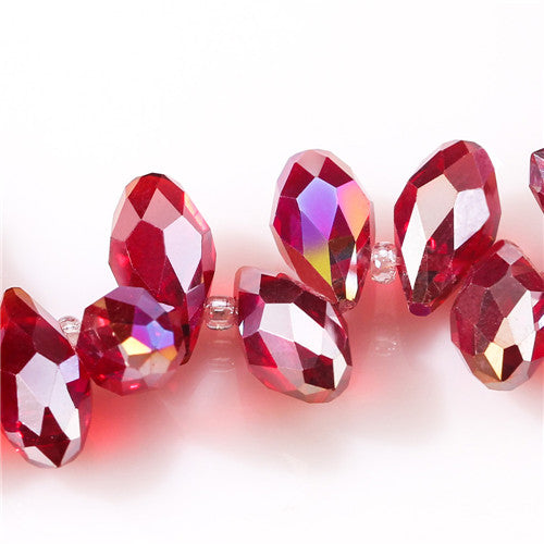 Austria AAA Mala Hole Glass Bead For Jewelry Making Bracelet DIY 6*12MM Pretty Shiny Briolette Crystal Bead Set Wholesale Z001