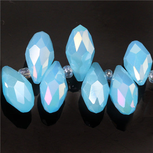 Austria AAA Mala Hole Glass Bead For Jewelry Making Bracelet DIY 6*12MM Pretty Shiny Briolette Crystal Bead Set Wholesale Z001