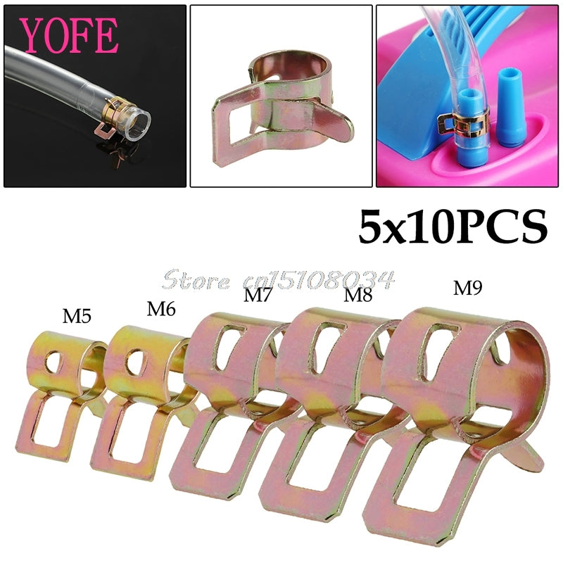 50Pcs 5/6/7/8/9mm Spring Clip Fuel Line Hose Water Pipe Air Tube Clamps Fastener #S018Y# High Quality