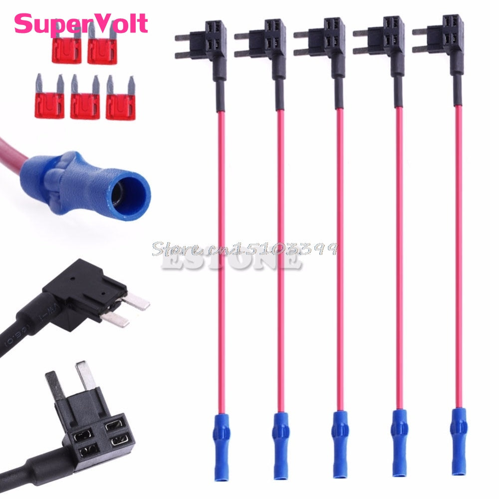 5Pcs MINI ATM Fuse Tap Adapter Circuit Wire Holder Electronic Device Car Autoc #G205M# Best Quality