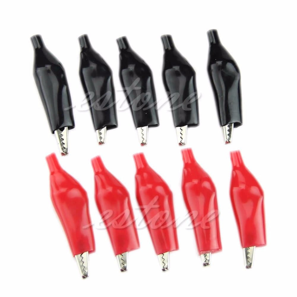 Nice 10Pcs 28mm Alligator Leads Crocodile Alligator Clips Test Clip for Electrical Jumper Wire Cable