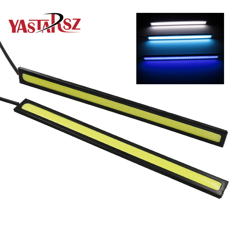 Car styling 1pcs Ultra Bright 12V 12W Daytime Running Lights 17cm Length Daylight COB Car LED DRL Day time lamp Waterproof white