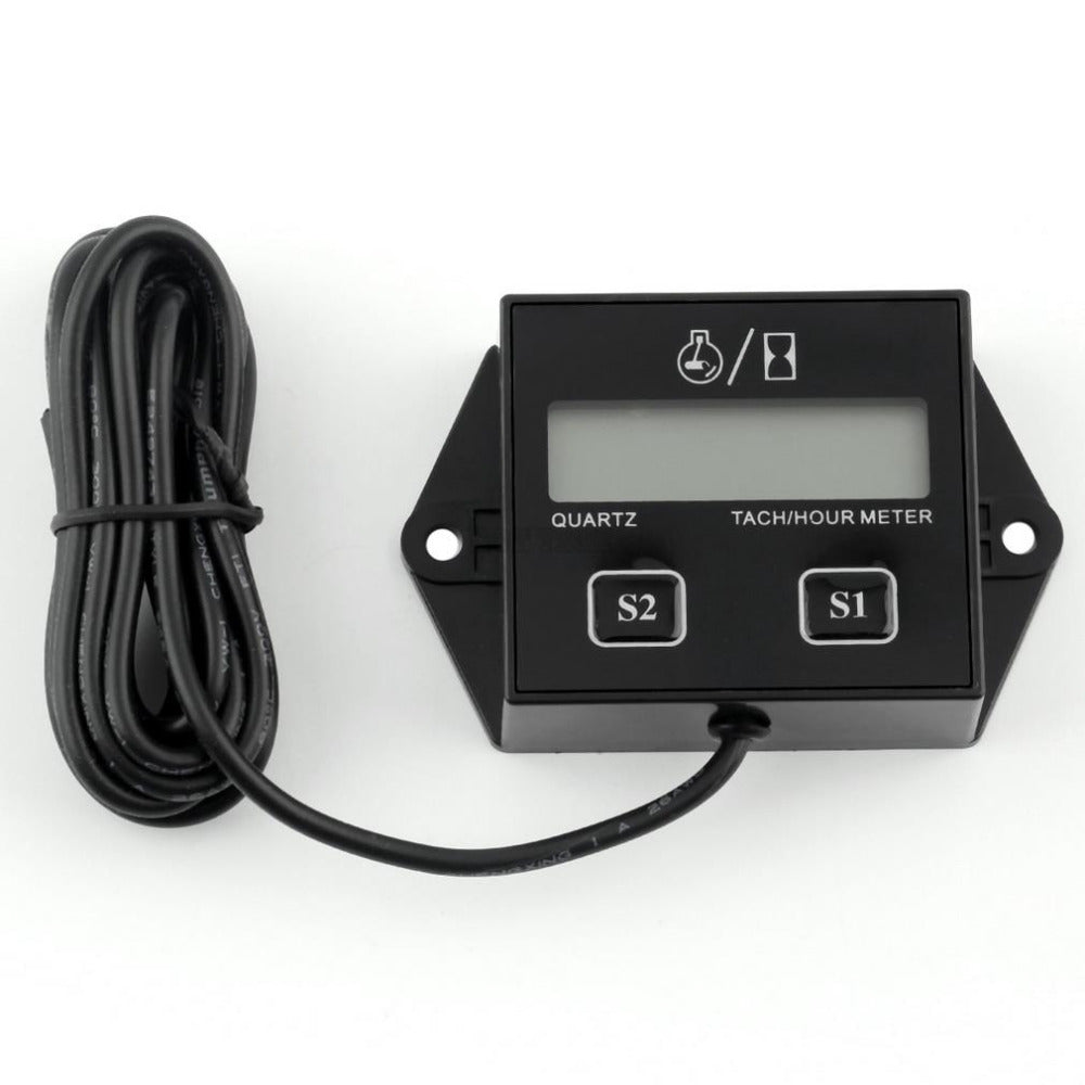 1pc High Quality Digital Engine Tach Hour Meter Tachometer Gauge Inductive For Motorcycle Motor Stroke Engine Spark Hot