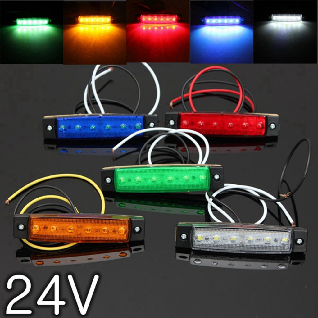1Pcs 24V 6 SMD LED Car Bus Truck Trailer Lorry Side Marker Indicator Light Side Lamp