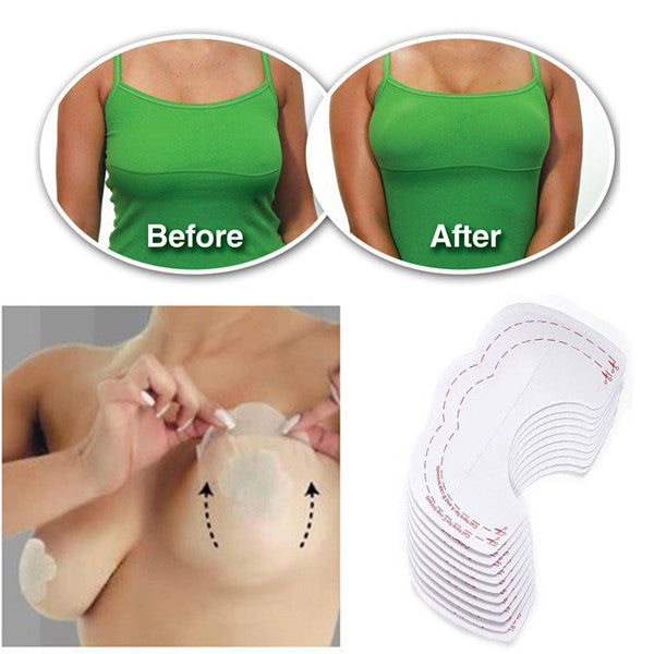 10PCS Trendy Women Girls Fashion Sexy Instant Breast Lift Up Invisible Bra Tape Strapless Adhesive Backless Nude