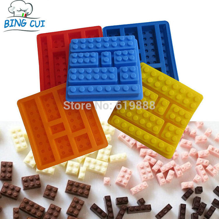 Square Lego Toy Brick Shape Silicone Fandont Chocolate Mold Ice Cube Mould Cake Bakeware Cake Tools CT029