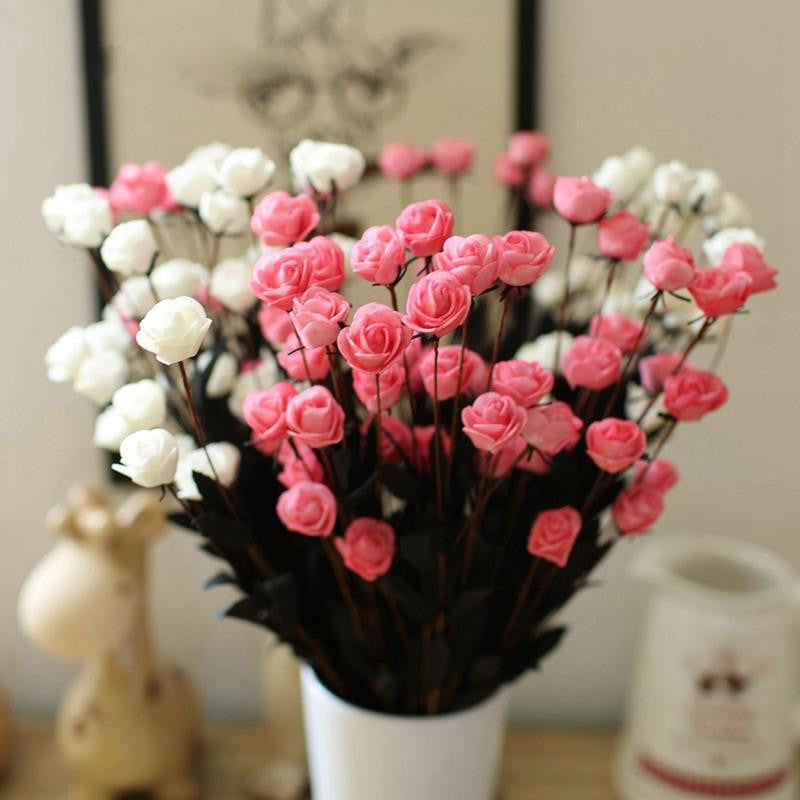 1 Bouquet 15 Heads Artificial flower Simulation Rose Fake Silk Flower Home Wedding Decoration