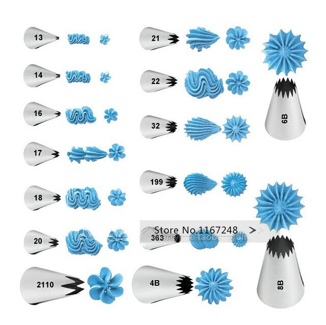1pcs Icing Piping Nozzle Stainless Steel Seamless Icing Tube Cake Decorating Tips Nozzle Sugarcraft Pastry Tip Tools Bakeware
