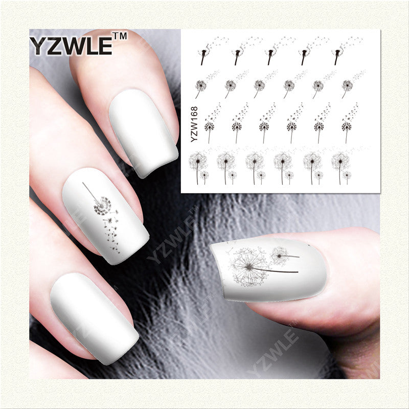 YZWLE 1 Sheet DIY Designer Water Transfer Nails Art Sticker / Nail Water Decals / Nail Stickers Accessories (YZW-168)