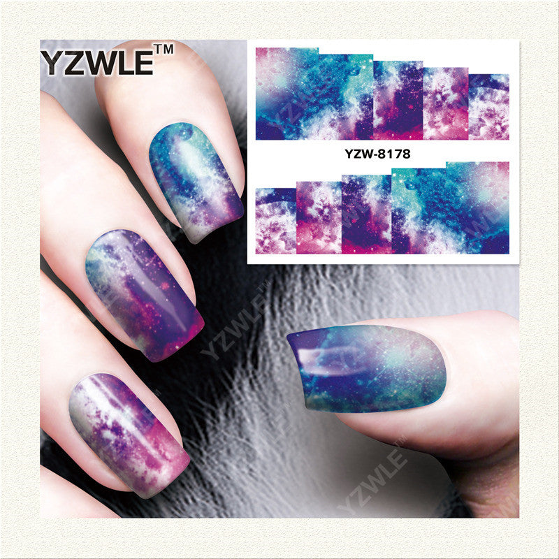 YZWLE 1 Sheet DIY Designer Water Transfer Nails Art Sticker / Nail Water Decals / Nail Stickers Accessories (YZW-8178)