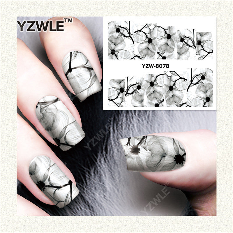 YZWLE 1 Sheet DIY Designer Water Transfer Nails Art Sticker / Nail Water Decals / Nail Stickers Accessories (YZW-8078)