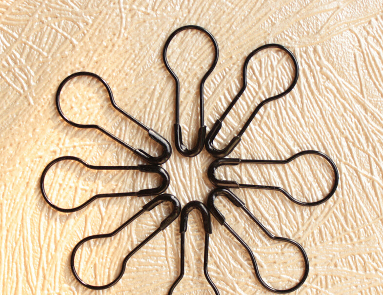 100pcs 2.2cm/22mm  colored small black Gourd-shaped hijab stainless steel safety pins pins needles free shipping