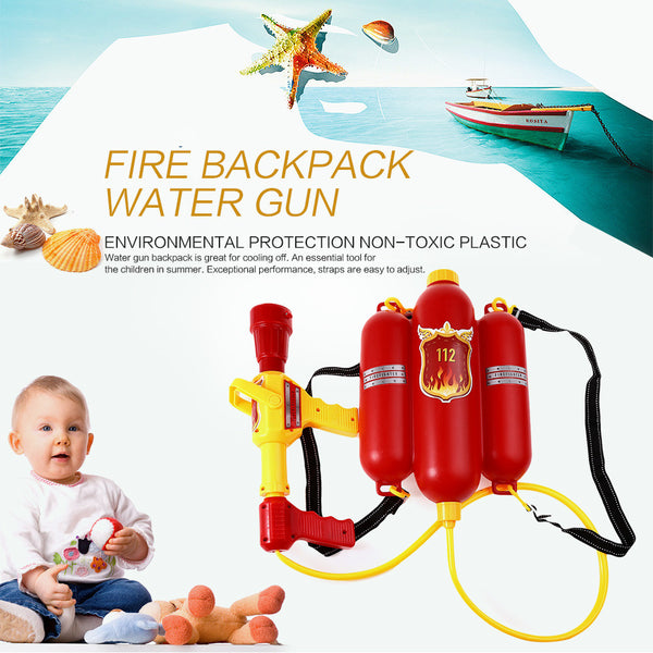 HOT Sale Kids Cute Outdoor Super Soaker Blaster Fire Backpack Pressure Squirt Pool Toy Children Summer Beach Gaming Water Gun