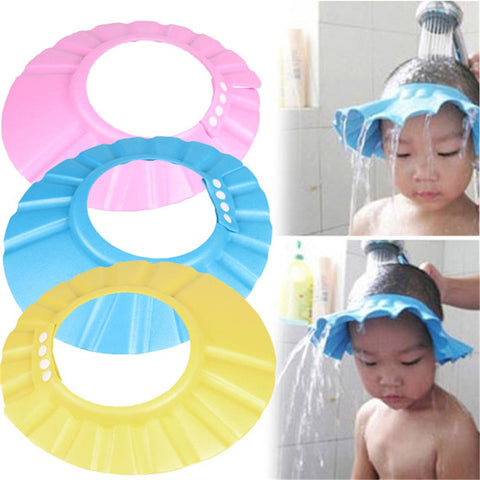 EVA foam Adjustable Baby Child Kids Shampoo Bath Shower Cap Hat Wash Hair Shield with 34-45cm Head Circumference