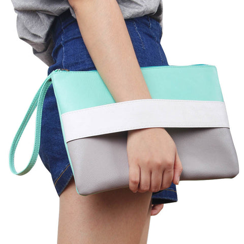 Candy Color  Leather  Women  Bag  Day Clutches Handbag Bolsa Feminina  Wristlets Bags