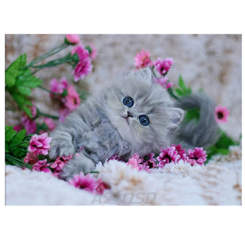 Diamond Embroidery New 3D Diamond Painting Cross Stitch Cute Kitten Kit Home Decor Full Square Rhinestones Diamond Mosaic BB2093