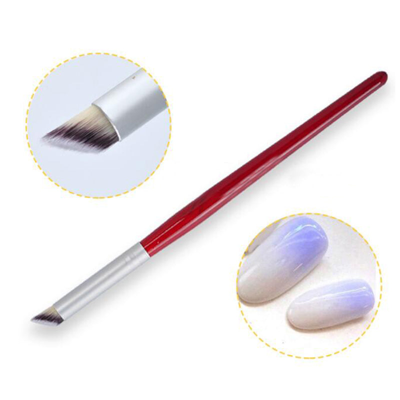 1Pc Nail Art Gradient Dizzy Dye Brush Wood Handle Angled Nail Brush Tool Professional Gel Acrylic Nail Art Brush