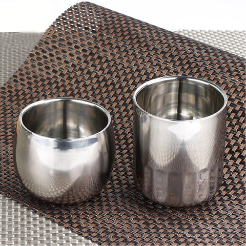 2016 Hot Coffee Mugs Double Layer Tea Cup Wine Cup Scald-proof Tea Mug Stainless Steel Cup Drinkware Kitchen Tools