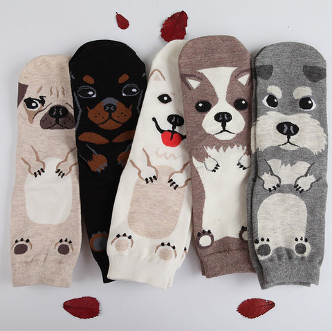 New Design women lovely dogs Socks cute cartoon sox South Korean style Fashion Cotton Printing Tube Socks floor meias Socks