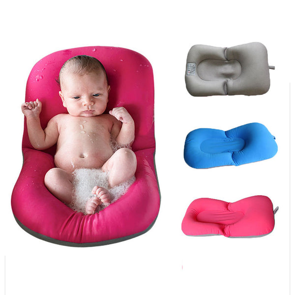 Infant Baby Bath Pad Non-Slip Bathtub Mat NewBorn Safety Security Bath Seat Support Baby Shower Portable Air Cushion Bed Infant