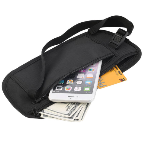 Travel Pouch Hidden Zippered Waist Compact Security Money running / sport Waist Belt Bag free shipping