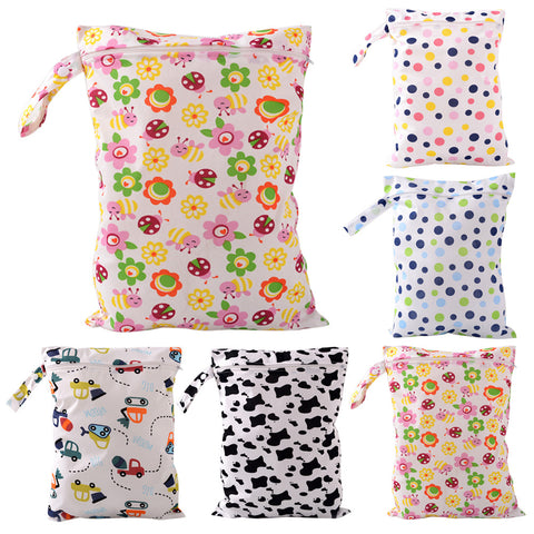 Baby Diaper Bags Character Print Changing Wet Bag Baby Cloth Diapers Backpacks 39x28cm Brand Baby Swim Diaper Nappy Bag