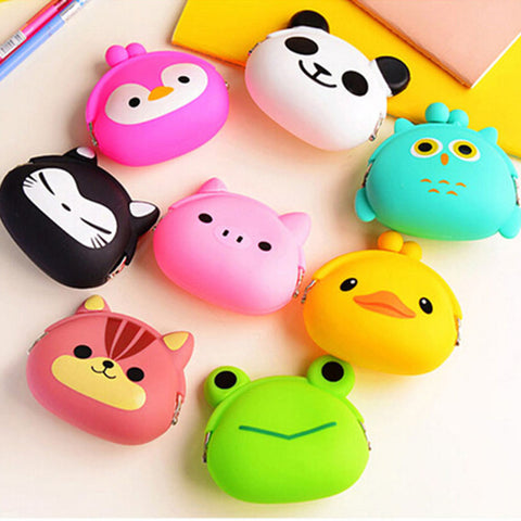 RU&BR Animals Girls Silicone Small Mini Coin Bag Mini Coin Purse Change Wallet Purse Women Key Wallet coin Wallet Children Kids