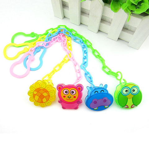 Cute Baby Pacifier Chain Baby Soothers Chain Clip Holder Feeding Product Animal Cartoon Baby Pacifier Anti Lost Chain