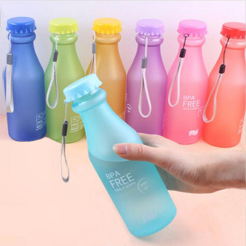 Portable Leak-proof Bike Sports Unbreakable 550ml Plastic Water Bottle Lemon Juice Cup Drinkware Free Shipping