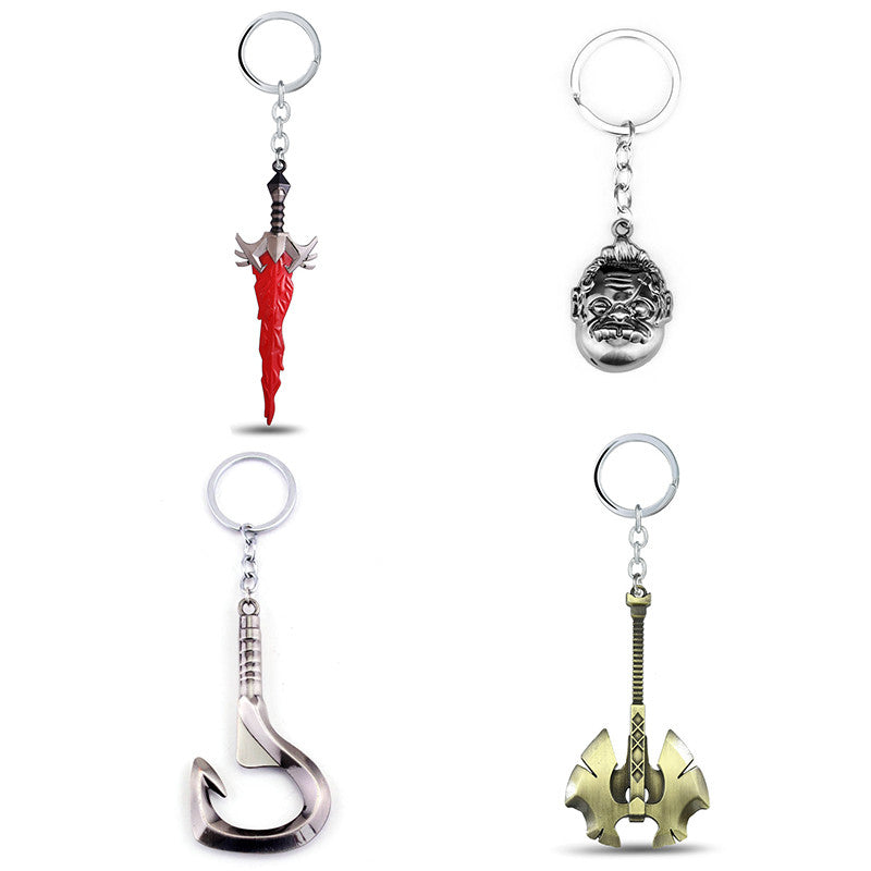 dota 2 keychain pudge toys 2016 New Game Dota2 action figures resin weapons sword Talisman props ornaments car styling decor