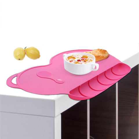 Baby Silicon Plate Sucker Slip-resistant Baby Silicone Placemat Waterproof Snack Mat Food Pocket Kid Dinner Plate Tableware Set