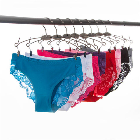 Hot Sale Women Underwear Sexy Style Multi Color Cotton Lace Panties #038