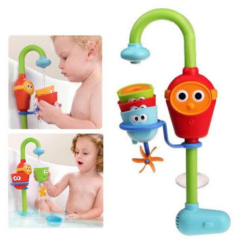 2016 Hot Multicolor Fun Baby bath toys automatic spout play taps/buttressed folding spray showers toy faucet play with water