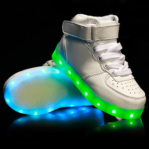 Eur25-37//USB Charging Basket Led Children Shoes With Light Up Kids Casual Boys&Girls Luminous Sneakers Glowing Shoe enfant